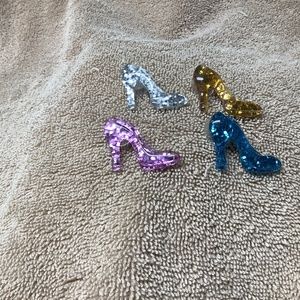 4 piece high heel set of shoe charms for Crocs